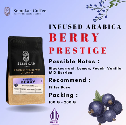 Biji Bubuk Kopi Arabika Berry Prestige Natural Anaerob Infused blackcurrant Specialty Roasted
