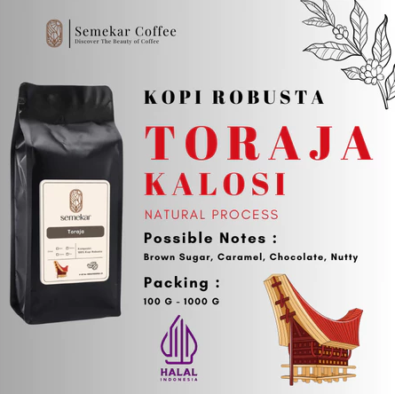 Biji Bubuk Kopi Robusta Toraja Grade 1 Specialty Fresh Roasted Beans